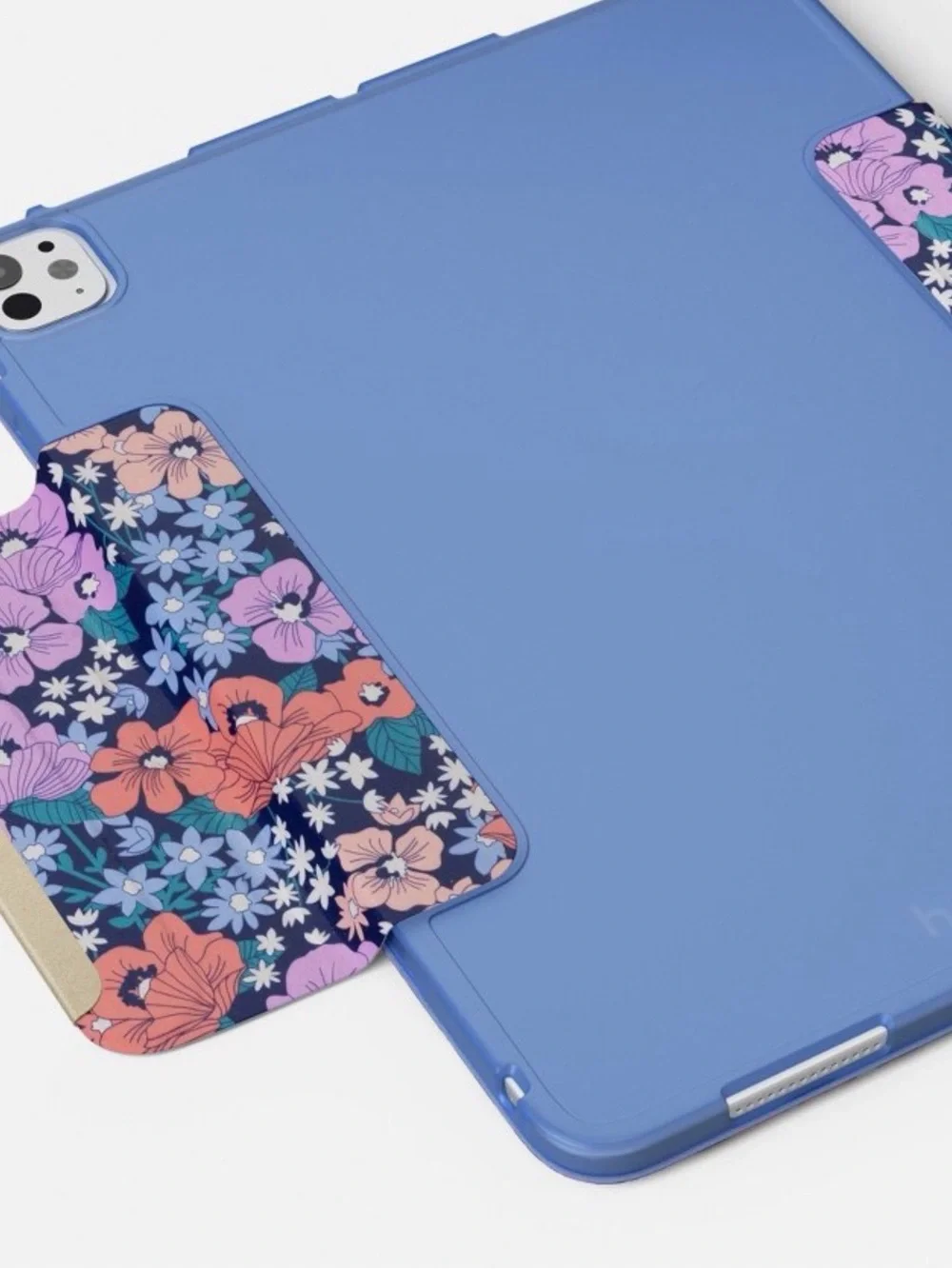 heyday Floral Poppy Tablet Folio Case - Navy, Coral & Lavender